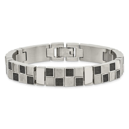 8.25 Inch Stainless Steel Antiqued Brushed And Polished 8.25In Bracelet