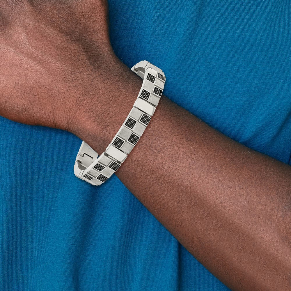 8.25 Inch Stainless Steel Antiqued Brushed And Polished 8.25In Bracelet