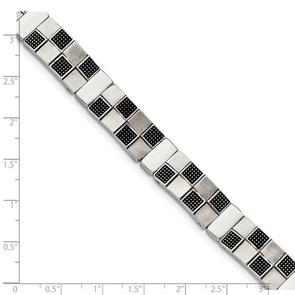 8.25 Inch Stainless Steel Antiqued Brushed And Polished 8.25In Bracelet