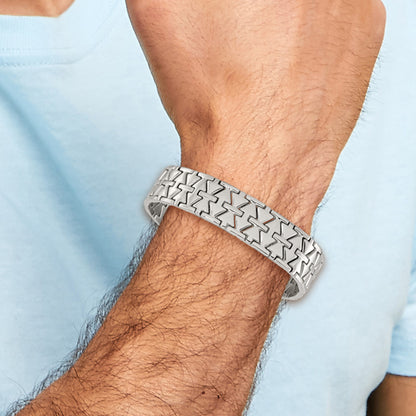 7.5 Inch Stainless Steel Polished Fancy Link 7.5In Bracelet