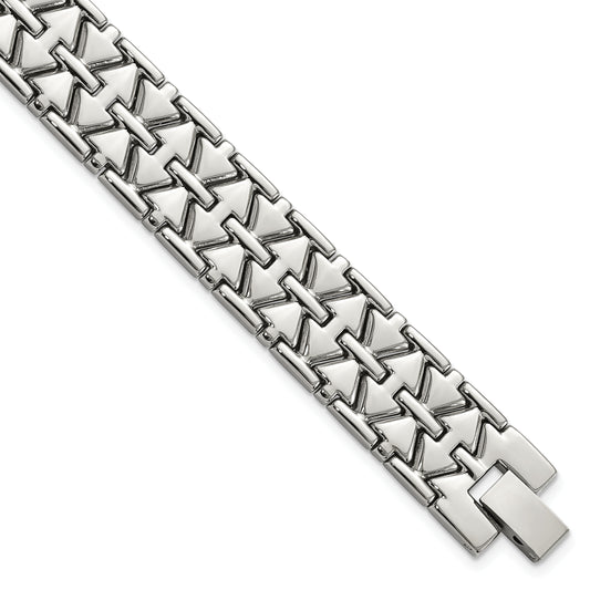 7.5 Inch Stainless Steel Polished Fancy Link 7.5In Bracelet