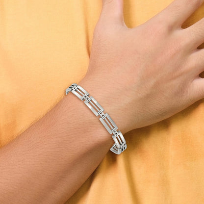 Stainless Steel Chisel Brushed And Polished 8.75 Inch Link Bracelet