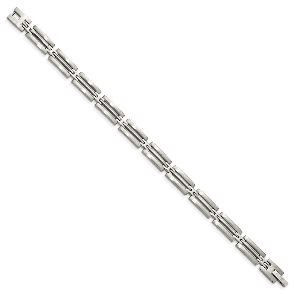 Stainless Steel Chisel Brushed And Polished 8.75 Inch Link Bracelet
