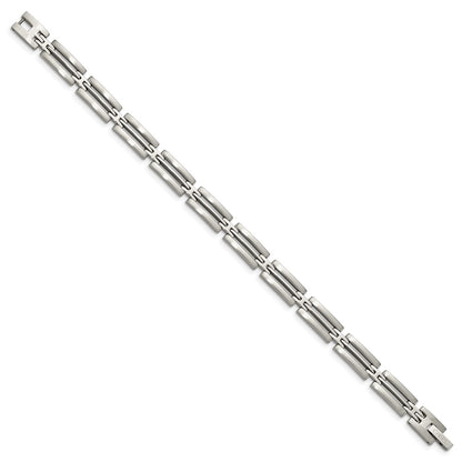 Stainless Steel Chisel Brushed And Polished 8.75 Inch Link Bracelet