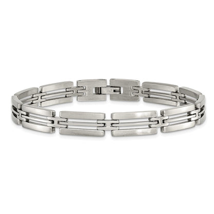 Stainless Steel Chisel Brushed And Polished 8.75 Inch Link Bracelet