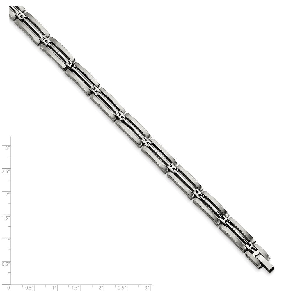 Stainless Steel Chisel Brushed And Polished 8.75 Inch Link Bracelet