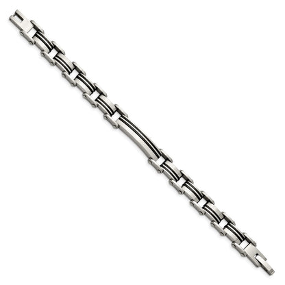 Stainless Steel Chisel Brushed Black Ip-Plated 8.75 Inch Link Bracelet