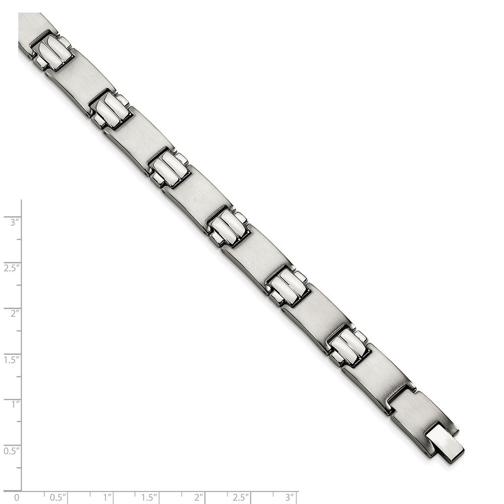 8.5 Inch Chisel Stainless Steel Brushed And Polished 8.25 Link Bracelet