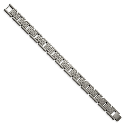 8.75 Inch Stainless Steel Brushed With Cz 8.75In Bracelet