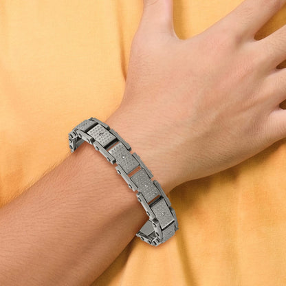 8.75 Inch Stainless Steel Brushed With Cz 8.75In Bracelet