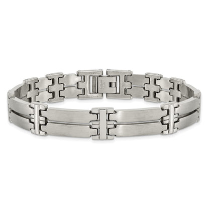 Stainless Steel Chisel Brushed And Polished 8.5 Inch Link Bracelet