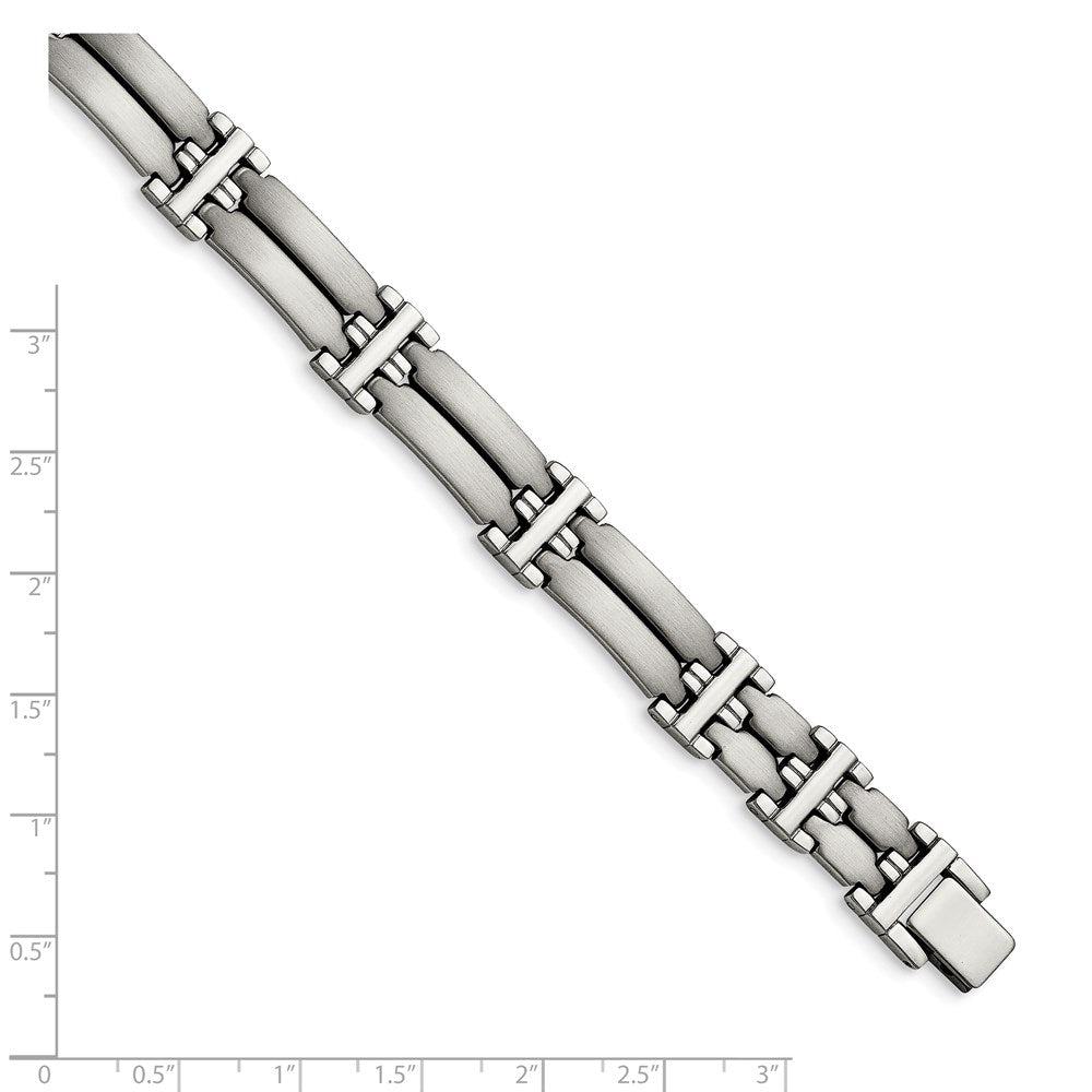 Stainless Steel Chisel Brushed And Polished 8.5 Inch Link Bracelet