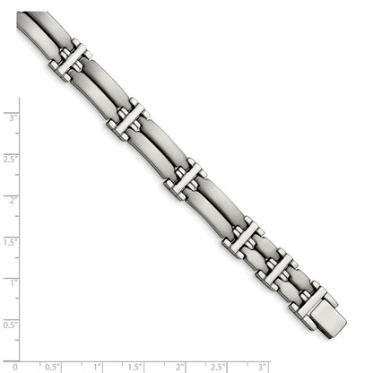 Stainless Steel Chisel Brushed And Polished 8.5 Inch Link Bracelet