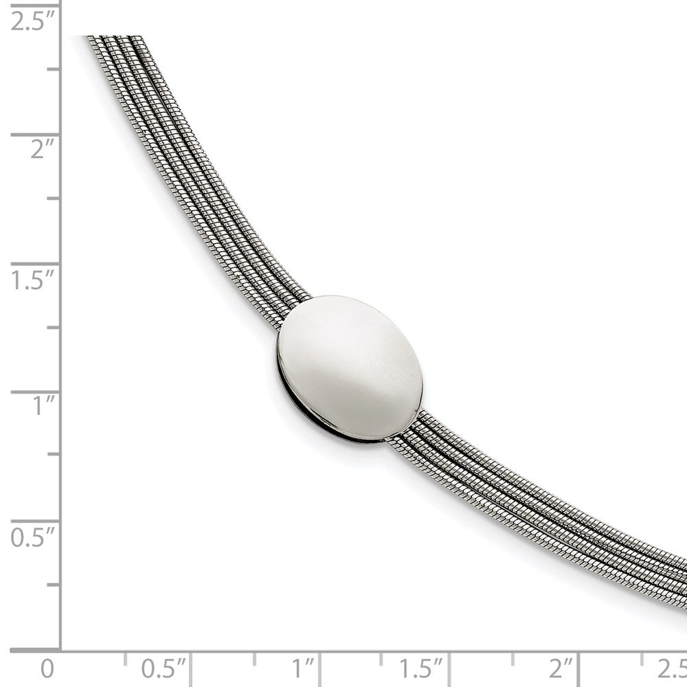 7.25 Inch Stainless Steel Polished Oval 7.25In W/1.25In Ext. Bracelet