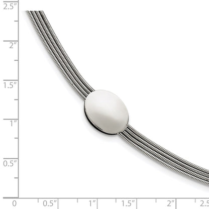 7.25 Inch Stainless Steel Polished Oval 7.25In W/1.25In Ext. Bracelet