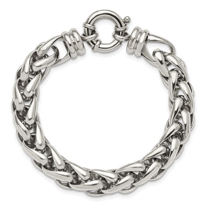 Stainless Steel Chisel Polished 8 Inch Fancy Link Bracelet