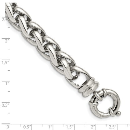 Stainless Steel Chisel Polished 8 Inch Fancy Link Bracelet