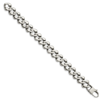 Stainless Steel Chisel Polished 8.5 Inch Fancy Link Bracelet