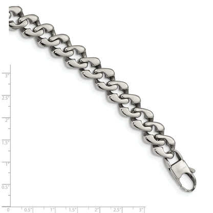 Stainless Steel Chisel Polished 8.5 Inch Fancy Link Bracelet