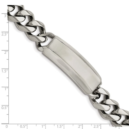 Stainless Steel Chisel Antiqued And Polished Curb Chain 8.75 Inch Id Bracelet