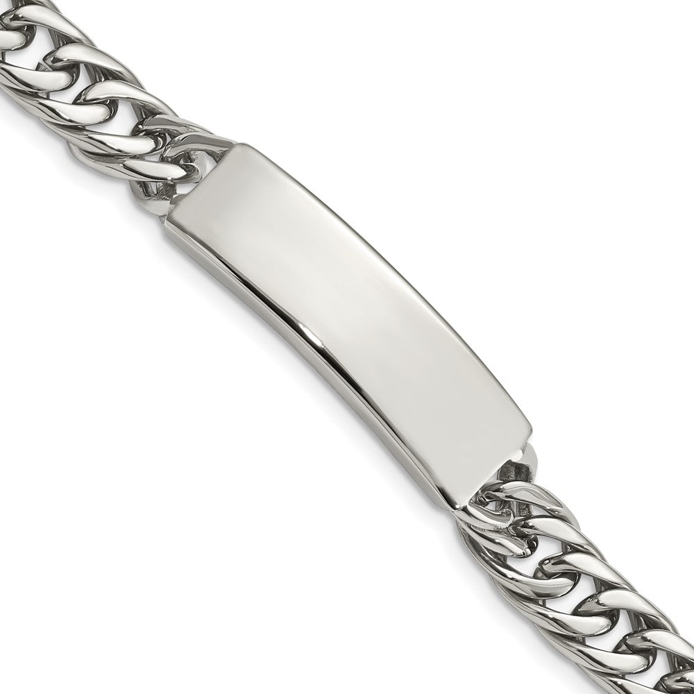 Stainless Steel Chisel Antiqued And Polished Curb Chain 8.5 Inch Id Bracelet