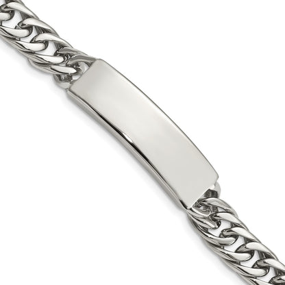 Stainless Steel Chisel Antiqued And Polished Curb Chain 8.5 Inch Id Bracelet