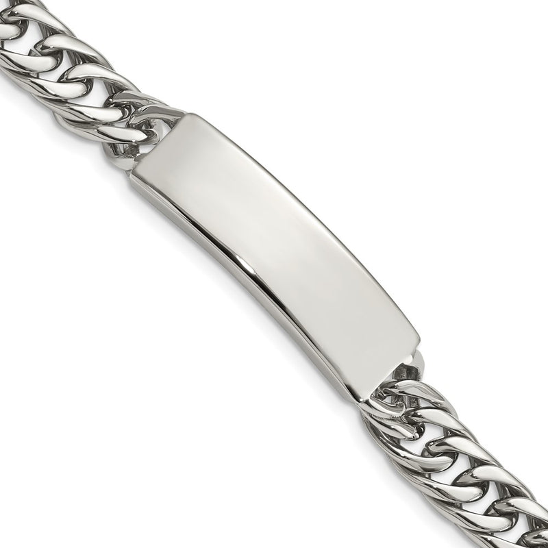 Stainless Steel Chisel Antiqued And Polished Curb Chain 8.5 Inch Id Bracelet