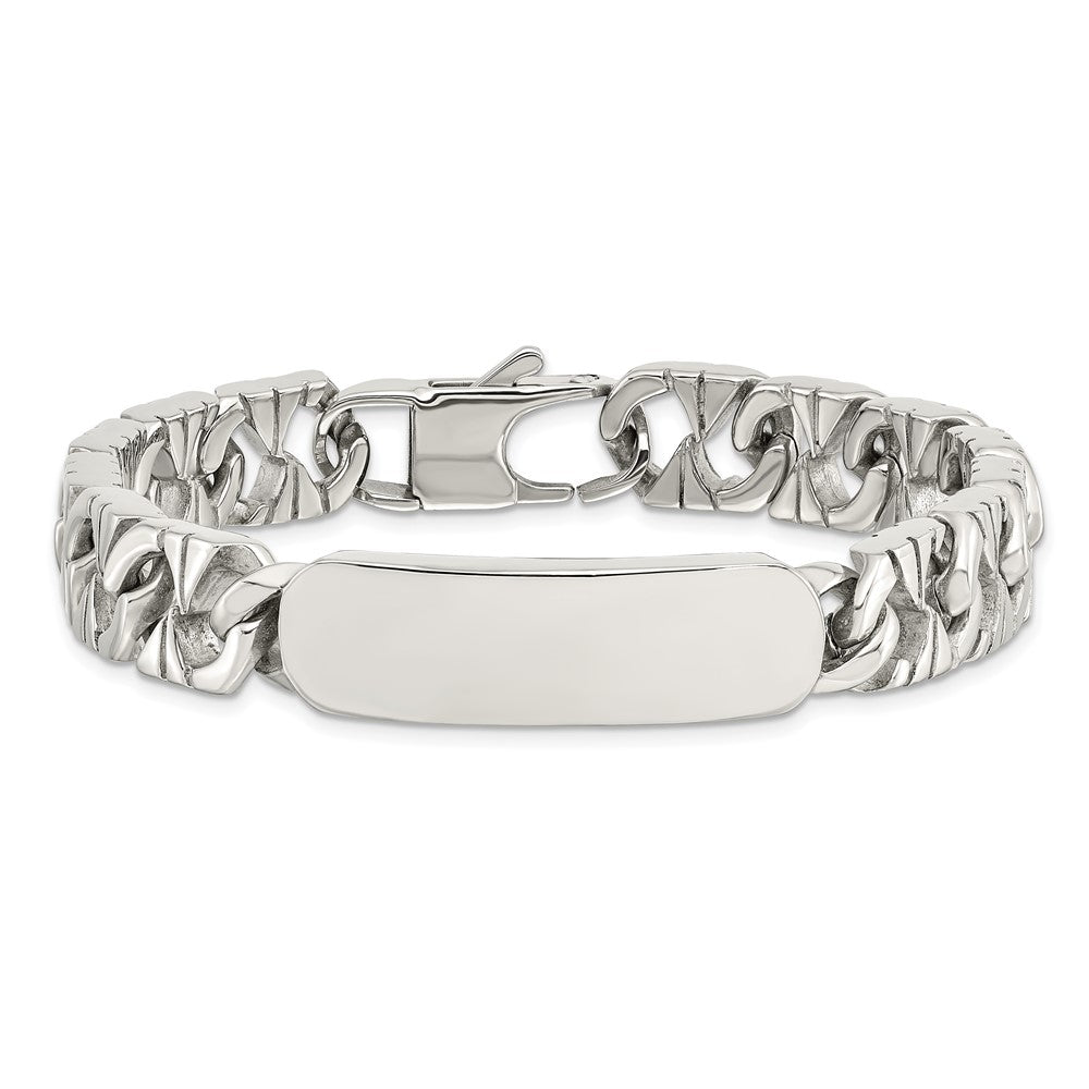 Stainless Steel Chisel Polished 8.5 Inch Id Bracelet
