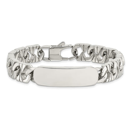 Stainless Steel Chisel Polished 8.5 Inch Id Bracelet