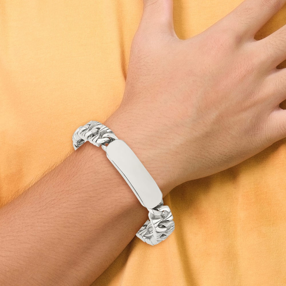 Stainless Steel Chisel Polished 8.5 Inch Id Bracelet