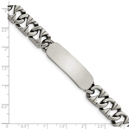 Stainless Steel Chisel Polished 8.5 Inch Id Bracelet