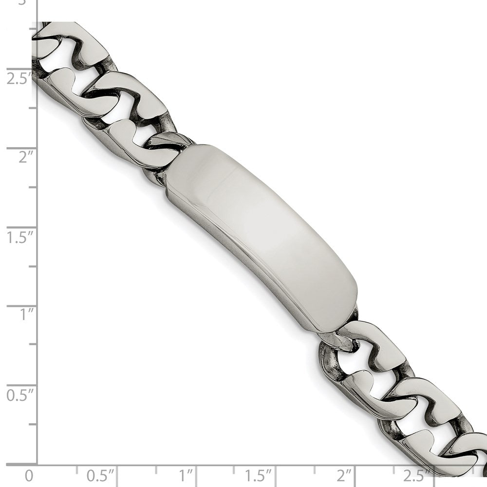 8.75 Inch Chisel Stainless Steel Polished 8.5 Id Bracelet