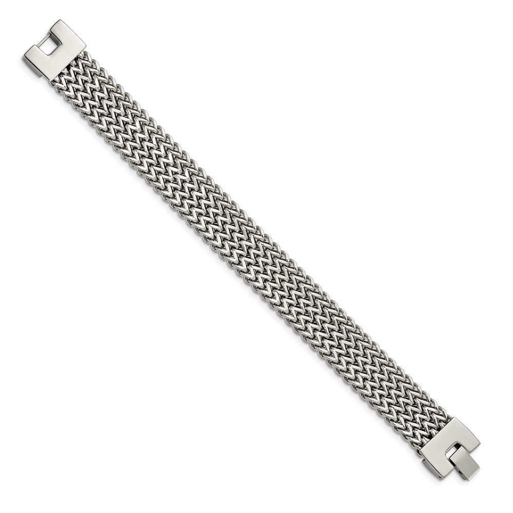 Stainless Steel Chisel Polished Woven 7.5 Inch Bracelet