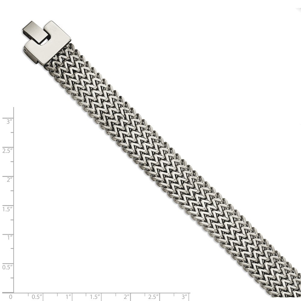 Stainless Steel Chisel Polished Woven 7.5 Inch Bracelet