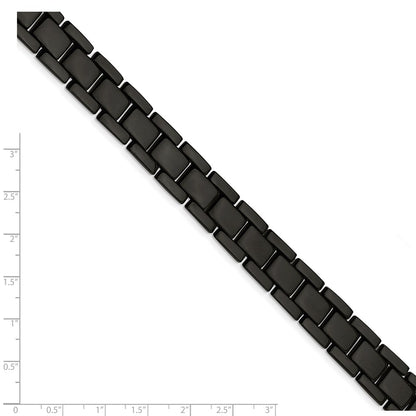 8.5 Inch Chisel Stainless Steel Polished Black Ip-Plated 8.25 Link Bracelet