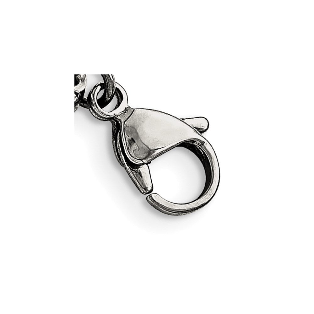 8.25 Inch Stainless Steel Antiqued And Polished Fleur De Lis 8.25In Bracelet
