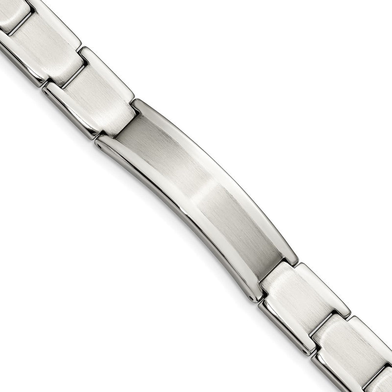 8.5 Inch Chisel Stainless Steel Brushed And Polished 8.25 Id Bracelet