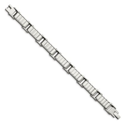 8 Inch Stainless Steel Polished And Textured 8In Bracelet