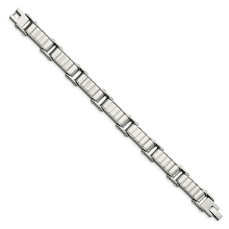 8 Inch Stainless Steel Polished And Textured 8In Bracelet