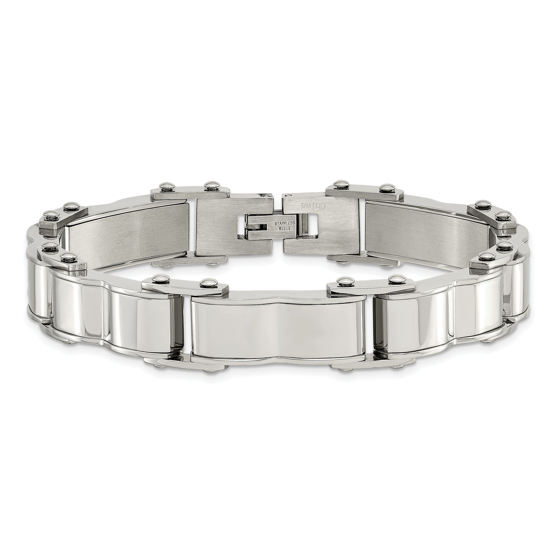 8 Inch Stainless Steel Brushed And Polished 8In Bracelet