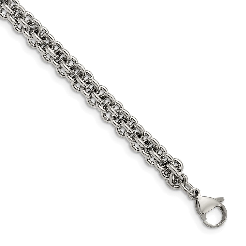 Stainless Steel Chisel Polished 9 Inch Bracelet