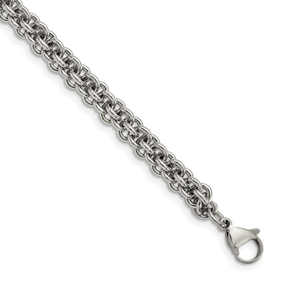 Stainless Steel Chisel Polished 9 Inch Bracelet