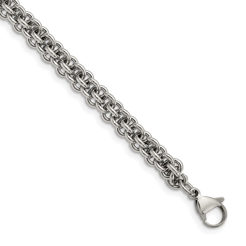 Stainless Steel Chisel Polished 9 Inch Bracelet