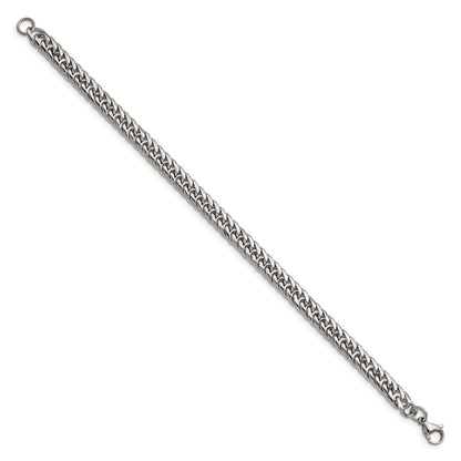 Stainless Steel Chisel Polished Double Curb Chain Bracelet