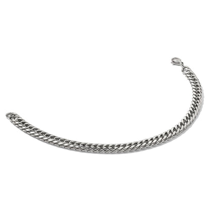 Stainless Steel Chisel Polished Double Curb Chain Bracelet