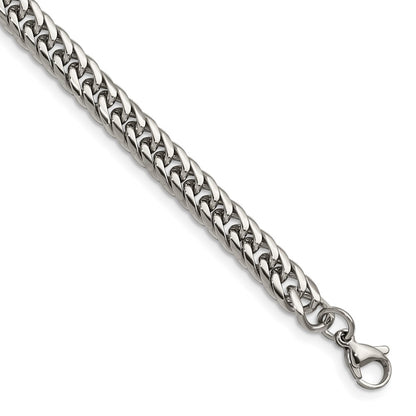 Stainless Steel Chisel Polished Double Curb Chain Bracelet