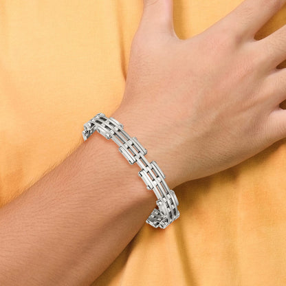 Stainless Steel Chisel Polished 7.75 Inch Link Bracelet