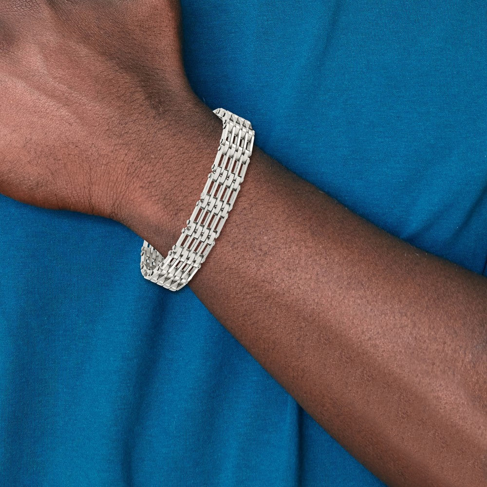 Stainless Steel Chisel Polished 8.5 Inch Link Bracelet