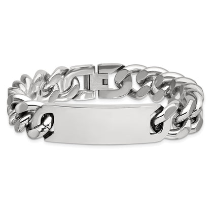 9 Inch Chisel Stainless Steel Polished Curb Link 8.75 Id Bracelet