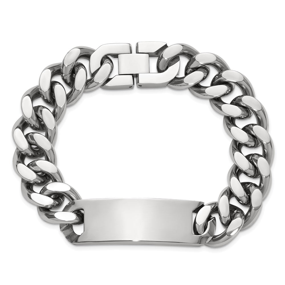 9 Inch Chisel Stainless Steel Polished Curb Link 8.75 Id Bracelet